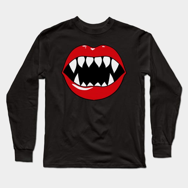Vampire Teeths Long Sleeve T-Shirt by nickbeta